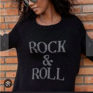 Wooden Ships Black ‘Rock & Roll' Sweater